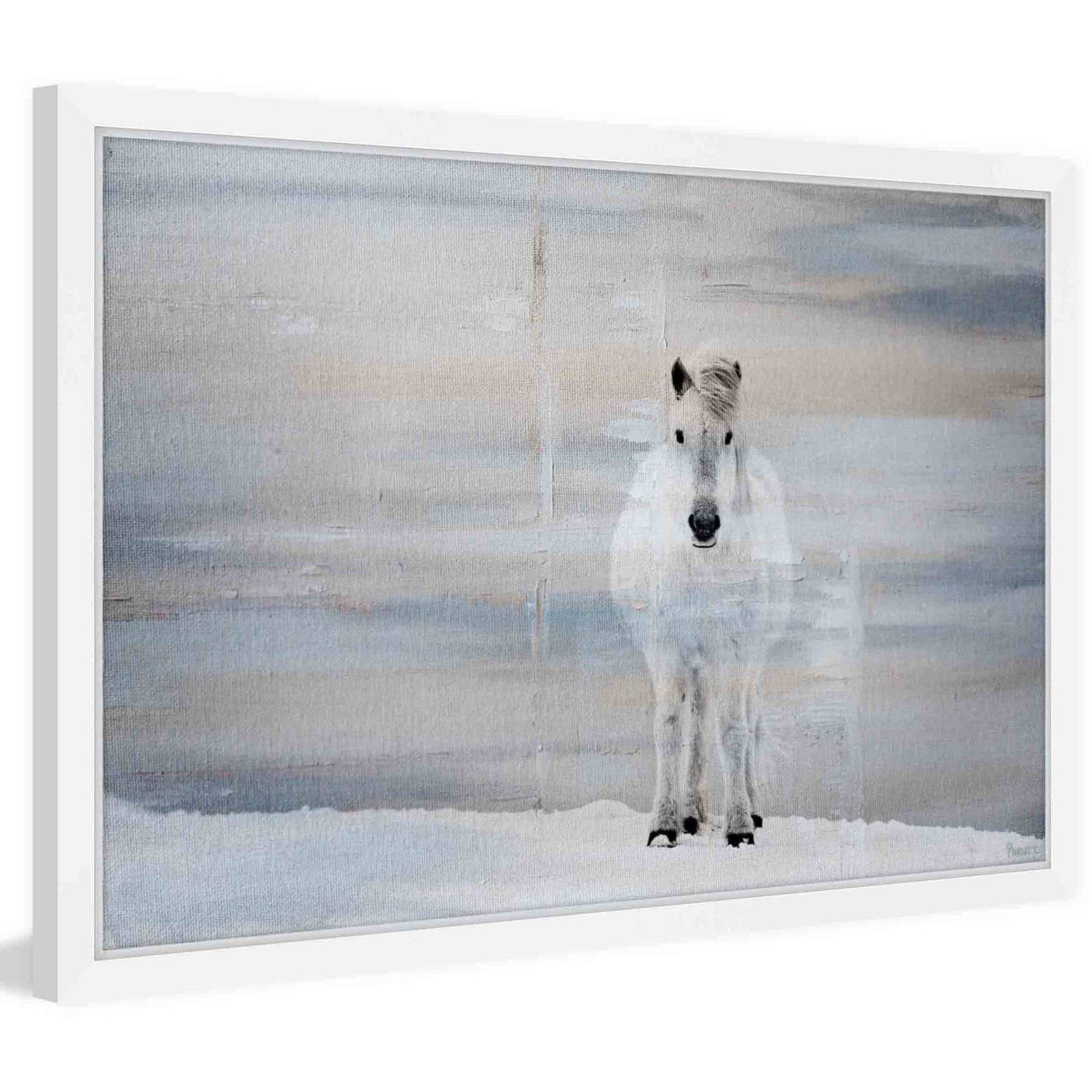 "White Horse Forward" Framed Painting Print