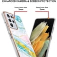 thumbnail image 4 of Compatible with Samsung Galaxy S21 Ultra 5G Case Ultra Slim Marble Luxury Glossy Rubber Durable Shockproof Protective Phone Case for Samsung Galaxy S21 Ultra 5G Marble Colorful YBT, 4 of 10