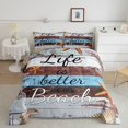 thumbnail image 2 of Manfei Starfish Sealife Bedding Twin Comforter Set, Rustic Farmhouse Down Comforter, Wooden Plank Reversible Duvet Insert, Lightweight Room Decorative, 2pcs, 2 of 8