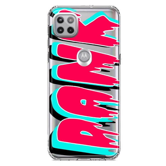 MUNDAZE Motorola One 5G Shockproof Clear Hybrid Protective Phone Case Teal Pink Clear Funny Text Quote Dank Cover