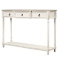 thumbnail image 3 of Hassch Console Table Sofa Desk Entryway Table with 3 Drawers and Shelf, Antique White, 3 of 10