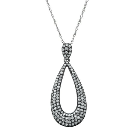 1/2 ct Diamond Teardrop Pendant Necklace in 14kt White Gold