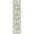 thumbnail image 2 of Washable Runner Rug, 2x8 Non-Slip Boho Vintage Hallway Rug Runner with Rubber Backing, Stain Resistant & Low Pile Faux Wool Distressed Carpet Runner for Kitchen, Laundry, Entrance, Sage Green, 2 of 7