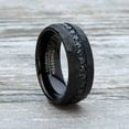 thumbnail image 3 of Metal Masters Men Tungsten Black Wedding Band Hammered Eternity Ring Cz Comfort-Fit 8mm, 3 of 6