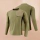 thumbnail image 1 of Blusas y camisas de manga larga y cuello redondo para hombre, informales, a la moda, de color liso, para correr, fitness, de alta elasticidad, de manga larga y cuello redondo, para ejercicio, de polié, 1 of 7