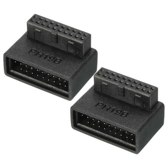 Uxcell USB 3.0 19Pin 90 Degree Adapter, Male to Female Right Angle Socket for Motherboard Internal Header 2Pcs