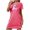 Hot Pink, variant on MuZeFu Short Sleeve Nightgown Sleep Dress for Women Sleepwear Women's Oversized Short Nightgown Fashion Chest Print Short Sleeve Nightdress