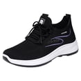 thumbnail image 4 of Women's Walking Shoes Non Slip Athletic Running Tennis Slip on Breathable Gym Workout Fashion Lace up Comfortable Sneakers Black Size 6.5, 4 of 4