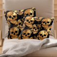 thumbnail image 2 of PhooArto Golden Skull Head Silhouette Set of 2 Throw Pillow Covers Cases - 16" x 16" Square Decorative Cushion Covers for Sofa Couch Bed Home Decoration, 2 of 7