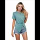 thumbnail image 1 of Camiseta de Corta con Cuello Redondo para Mujer, Túnica con Abertura Frontal, Informal, Holgada, Verde , Talla XXL, 1 of 10