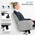 thumbnail image 6 of Giantex Tufted Chair, Height-adjustable Faux Leather Computer Desk Chair w/ Mid Back & Armrests, Rocking Accent Upholstered Swivel Armchair for Home Office, 6 of 8