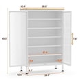 thumbnail image 4 of Innovaze Modern Multi-Purpose Storage Cabinet with Doors, Metal Accent Cabinet, Entryway Shoe Cabinet, Hallway Organizer, Bookcase & Display Cabinet, White, 4 of 6
