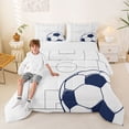 thumbnail image 2 of Erosebridal Boys Girls Soccer Print Full Size Comforter Sets 3 Pieces,Sport Gamer Bedding Sets for Kids Teens,Grey Reversible,Super Cozy Room Decor, 2 of 6