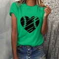 thumbnail image 2 of jsaierl Baseball Mom Shirts for Women Heart Pattern Short Sleeve T Shirt Trendy Crew Neck Summer Top Baseball Fans Tee, 2 of 6