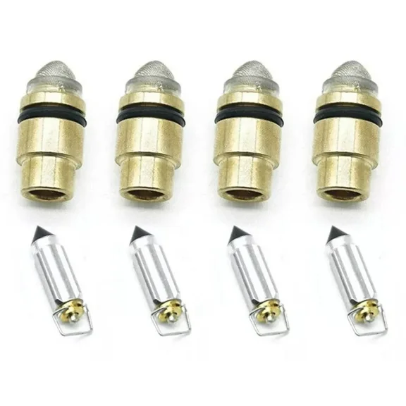 4 Sets Carburetor Float Valve Needle And Seat Fit for Yamaha FJ1100 FJ1200 FZ600 XJ700 YX600 1984-1990