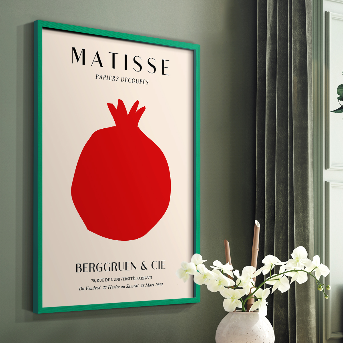 Matisse CLXII Framed Print in Green Solid Wood 11 x 14 Framed Print