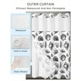 thumbnail image 2 of No Hook Cloth Fabric Shower Curtain with Snap in Liner, Black Coastal Waterproof Shower Curtains Set with See Through Top Window, Shell Conch Ocean Underwater Bath Curtains Shower 60"x72", 2 of 6