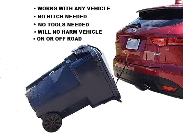 Trash Trainer Cart Hauler Strap for Garbage & Recycling Cans | Hitch-Free Utility Towing Connector System