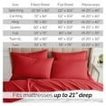 thumbnail image 3 of Extra Deep Pocket King Sheet Set, 6-Piece Ultra-Soft Microfiber Bed Sheets with Oversized Flat and 21" Deep King Fitted Sheets, 4 Pillowcases, Chili Pepper Red, 3 of 9