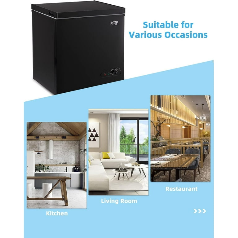 5.0 Cubic Feet Compact Chest Freezer - Adjustable Temperature, Energy Efficient, Perfect For Home, Office Or Dorm