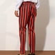 thumbnail image 4 of Pantalones de traje casuales con bolsillos y estampado de rayas rectas para hombre, 4 of 7
