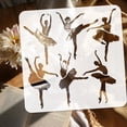 thumbnail image 3 of Ballerinas Stencil 11.8x11.8 inch Dance Ballerina Silhouette Painting Stencil Plastic 5 Styles Ballet Dancer Patterns Stencil Reusable for Wood Sign Home Decor, 3 of 6