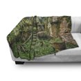thumbnail image 3 of Nature Soft Flannel Fleece Throw Blanket, Fairytale Theme Hidden Garden with Botanic Trees Flowers Ivy Image Print, Cozy Plush for Indoor and Outdoor Use, 70" x 90", Multicolor, by Ambesonne, 3 of 6