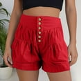 thumbnail image 2 of Womens Summer Flowy Jean Shorts Button Up High Waisted Wide Leg Denim Skort With PocketsFashion Clothing, 2 of 4