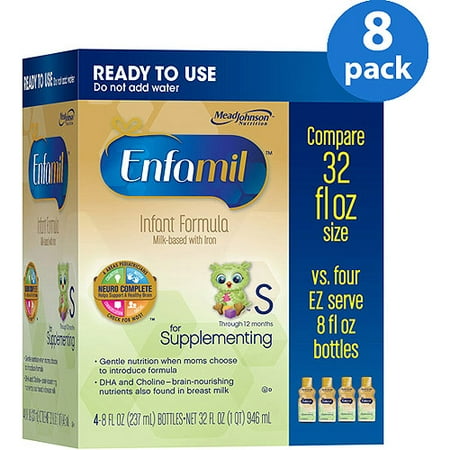 Enfamil Infant Formula for Supplementing, 8 fl oz, 4 count, (Pack of 8)
