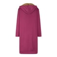 thumbnail image 6 of larppty Fleece Hoodie for Women Long Zipper Hoodies Zip Up Oversized Sweatshirts Womens Tunic Sweatshirt Winter Clothes (Hot Pink, 3XL), 6 of 7