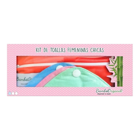 Kit 3 Toallas Femeninas Tela Bambú Bamboo Organik Chicas