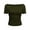 Army Green, variant on Womens Basic Solid Color Tees Summer Short Sleeve Shirts Slim Fit Tight T Shirt Going Out Tops Wine L(L)