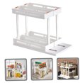 thumbnail image 4 of HONMEET Pull Out Spice Rack Organize 1Set Storage Rack Kitchen Organizers and Storage White ABS and Carbon Steel, 4 of 8