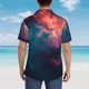 thumbnail image 4 of Fotbe Cosmic Paint Swirl Camisa Hawaiana para Hombre Unisex – Camisa Casual de Verano con Botones de Manga Corta de Algodón y Lino,Medium, 4 of 7