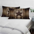 thumbnail image 4 of Western Star Retro Pillow Covers King, Vintage Brown Wood Barn Soft Brushed Microfiber Breathable Throw Pillow Covers, Decorative Pillowcase with Zipper for Couch Sofa Bedroom Living Room 20"x36", 4 of 9