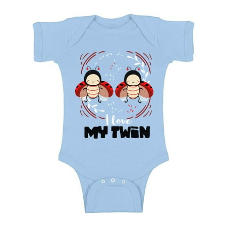 

Awkward Styles I Love My Twin Bodysuit Short Sleeve for Newborn Baby Twin Birthday Gifts for 1 Year Old Twins Cute One Piece Top for Baby Girl and Baby Boy Twin Funny Birthday Party Outfit
