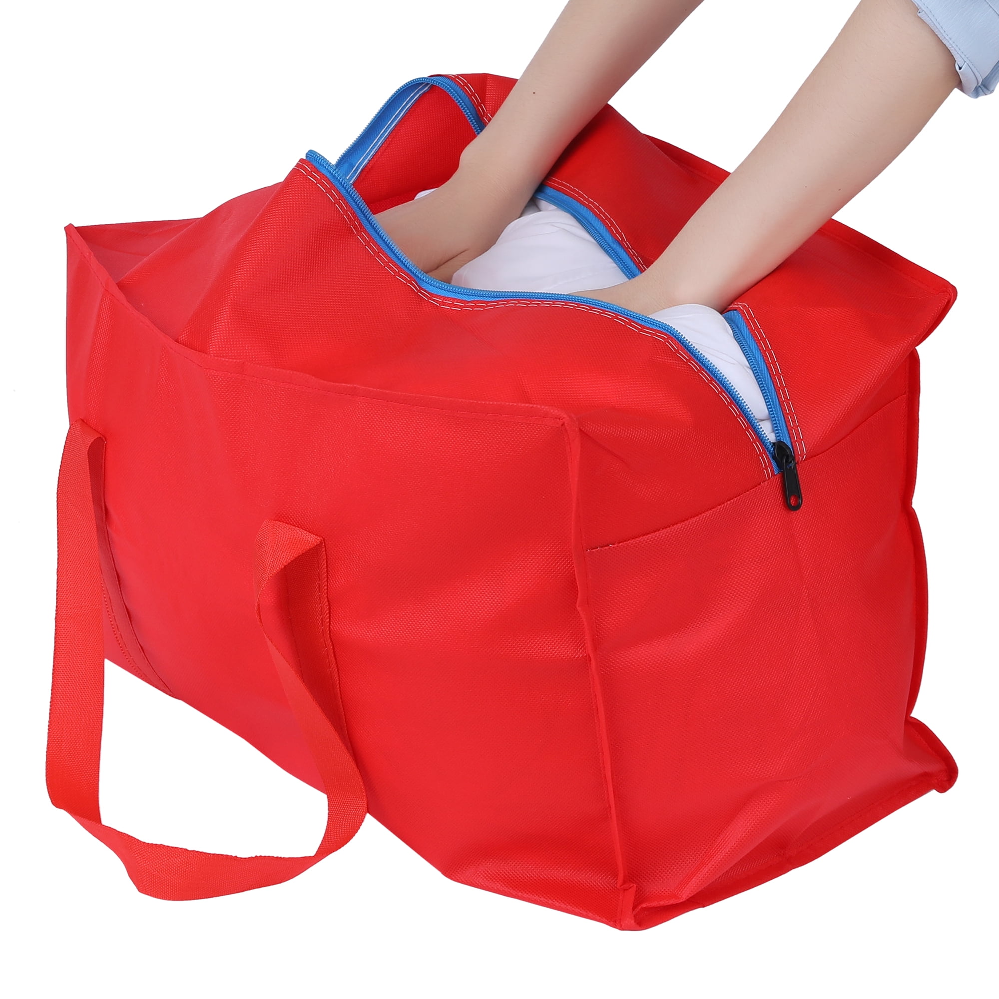 Unique Bargains 1 Pack Clothes Storage Foldable Storage Bags Red 19*12*10in