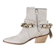 thumbnail image 3 of Diba True Womens Paper Lily Chain Studded Snip Toe Zippered  Ankle Boots, 3 of 5