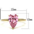 thumbnail image 2 of Women's Gold Stainless Steel Engagement Ring with AAA Cubic Zirconia - Size 6, 2 of 5