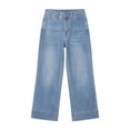 thumbnail image 4 of Erwazi Women's Ankle Length Jeans Solid Belted Wasit Straight Wide Leg Casual Trendy Denim Pants with Pockets, 4 of 7