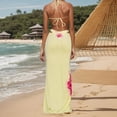 thumbnail image 4 of Ticikt Women's 3D Floral Bandeau Tankini Set Summer Swimwear Beach Two Piece Outfit with Cover up for Pool Party, 4 of 6