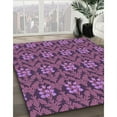 thumbnail image 2 of Ahgly Company Indoor Round Patterned Dark Raspberry Purple Area Rugs, 5' Round, 2 of 6