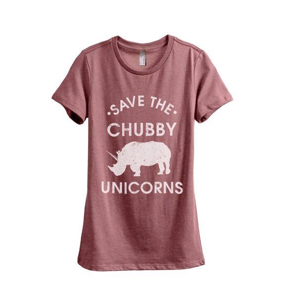 Save The Chubby Unicorns Women's Fashion Relaxed T-Shirt Tee Heather Rouge X-Large