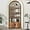 Brown, variant on Jehiatek Arched Bookshelf, Bookcase with Doors Storage, 71 Inches Tall Industrial Book Shelf with Sturdy Metal Frame, E1 Quality Boards, Freestanding Display Shelving Unit, White