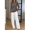 thumbnail image 6 of Arach&Cloz Women's Wool Blend Classic Crew Neck Casual Fall Sweaters, 6 of 7