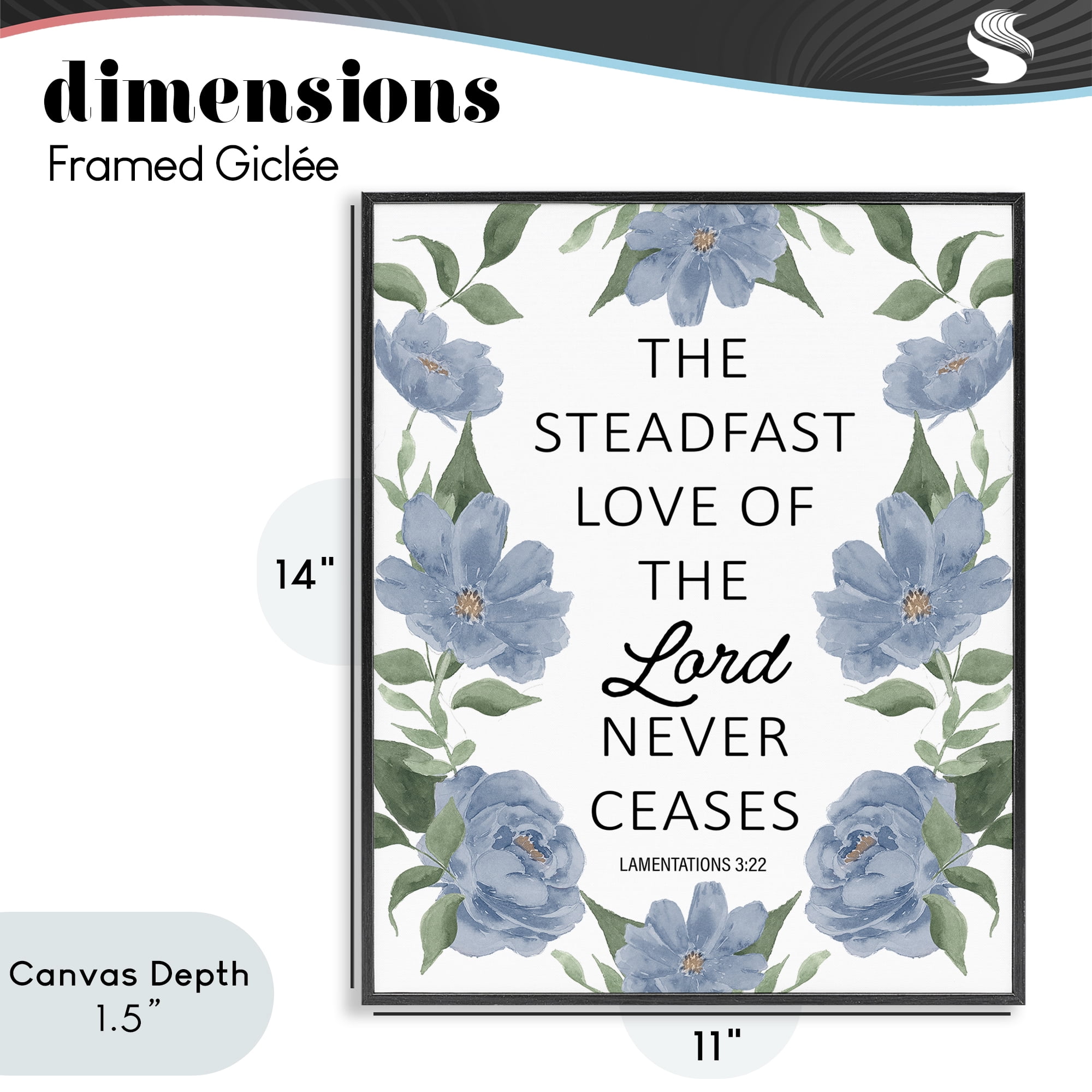 Stupell Industries Steadfast Love Of The Lord Black Framed Giclee Art, design by Lucille Price