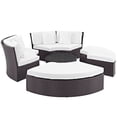 thumbnail image 4 of Lounge Daybed Sofa Bed, White, Rattan, Wicker, Outdoor Patio Balcony Cafe Bistro Garden Hospitality Restaurant, Modern Contemporary HB32886, 4 of 6