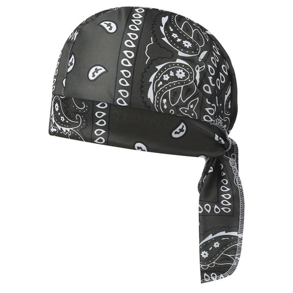 IYYVV Paisley Cooling Headscarf Caps for Men Women Running Cycling Head Wrap Lightweight Print Bandana Black
