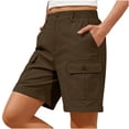 thumbnail image 2 of SwiftWear Women's Bermuda Cargo Shorts Elastic High Waist Casual Shorts with Multiple Pockets for Summer 7 Inch Inseam Lightweight Utility Shorts, 2 of 5