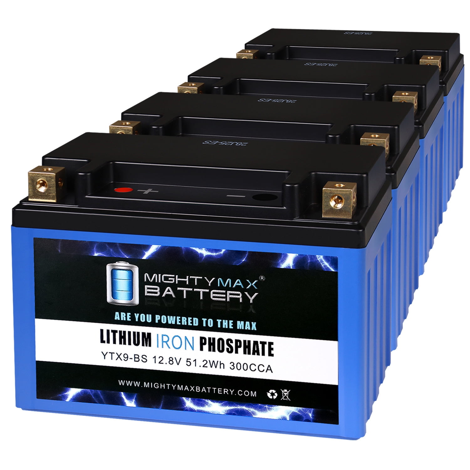 YTX9-BS Lithium Replacement Battery Compatible with Suzuki Bandit 400 1990-1995 - 4 Pack
